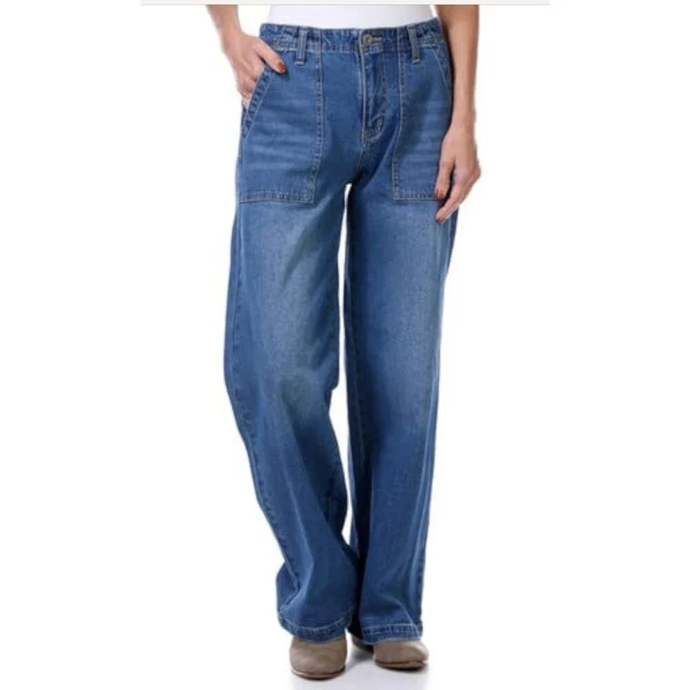 UNIONBAY Women's Della Highrise Wide Leg Jean - Size: 4 - Detroit Blue - NWT✨